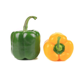 Two colored peppers.