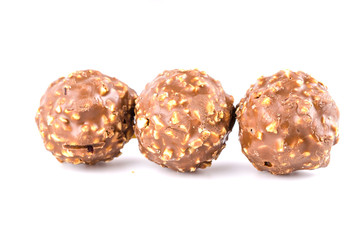 Chocolate ball isolated white background