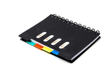 Black notebook isolated