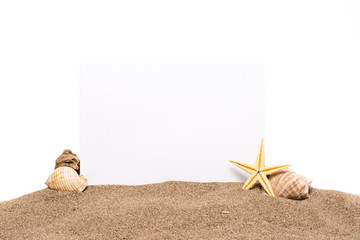 Card on the beach