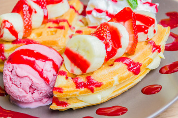 Strawberry banana pancake