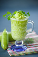 mashed squash in a glass