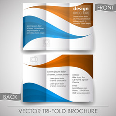 Business tri-fold flyer template, brochure or cover design