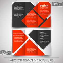 Business tri-fold flyer template, brochure or cover design