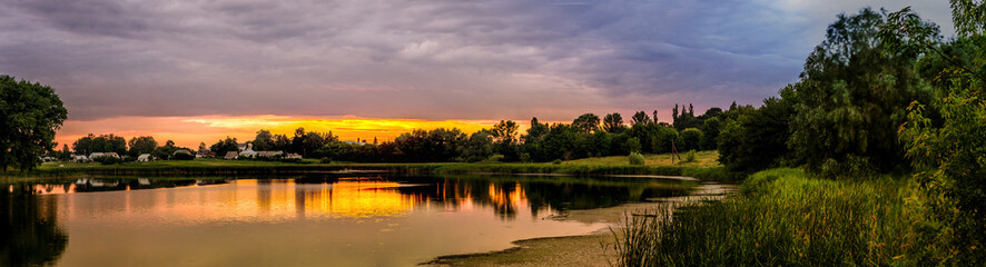 lake at sunset