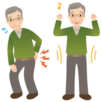 シニア男性　腰痛