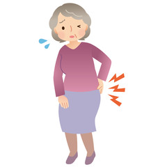 シニア女性　腰痛
