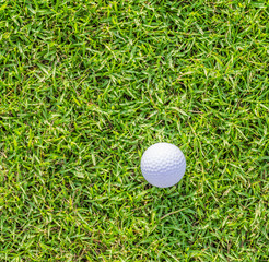 Golf ball on green grass