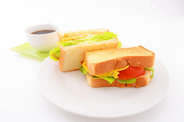 サンドイッチとコーヒー