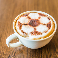 Soccer latte coffee