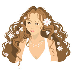 Young woman with flowers in her hair