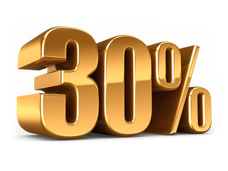 3d render of a Gold 30 percent