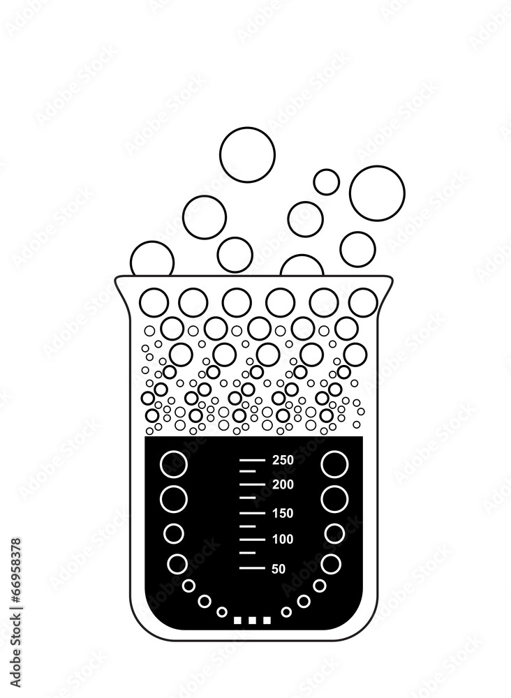 Wall mural Chemical beaker with evaporating solution