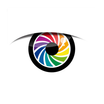 Vector Logo rainbow eye, iris