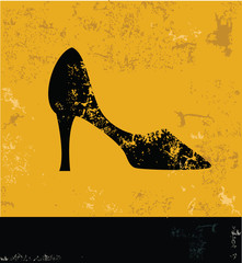 Shoe symbol,Grunge vector