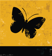 Butterfly symbol,Grunge vector