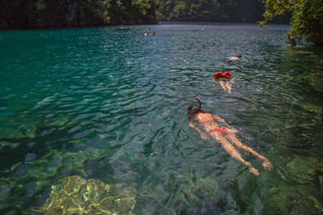 Clean Kayangan Lake in Coron Palawan Philippines