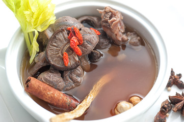 Beef broth with herbs