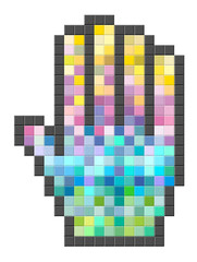 Colorful pixelated computer cursor