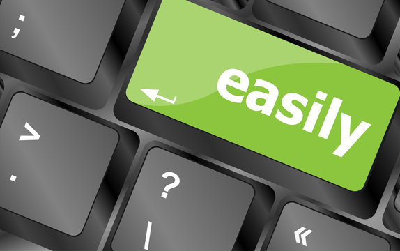 easile word on keyboard key, notebook computer button