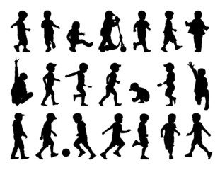 big set of little boys summer silhouettes