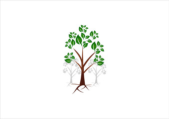 green tree flora logo vector illustration