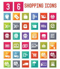 36 Shopping icon set,vector