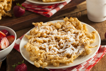 Homemade Funnel Cake with Powdered Sugar
