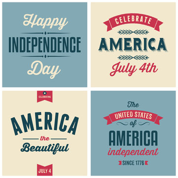 US Independence Day Cards Collection