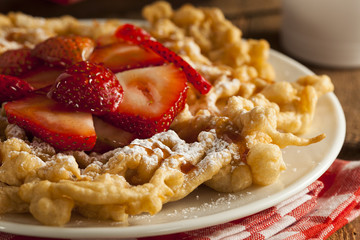 Homemade Funnel Cake with Powdered Sugar