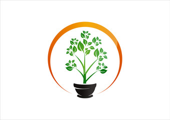 tree green leaf logo vector illustration