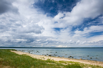 Blue sky with clouds at the sea