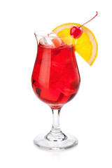 Red tropical cocktail
