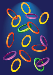 background with colored rings