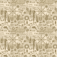 Fototapeta premium Seamless beach pattern