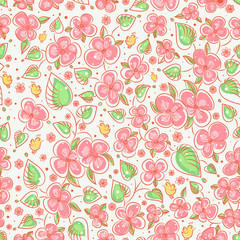 yellow birds and pink flowers