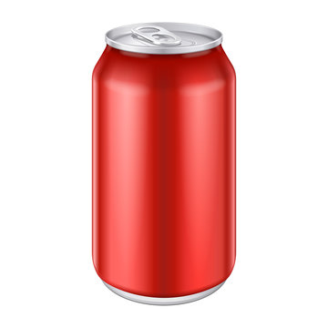 Red Metal Aluminum Beverage Drink Can 500ml.