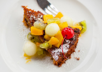 beautiful dessert with fruits