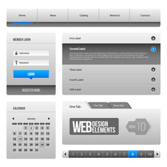 Modern Clean Website Design Elements Grey Blue