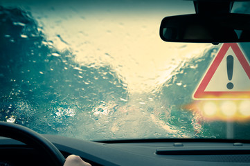 Bad weather driving - Caution
