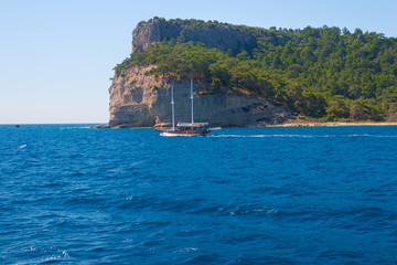 Mediterranean sea landscape view mountains, Turkey