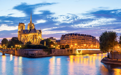 Notre Dame Cathedral Panorama - obrazy, fototapety, plakaty