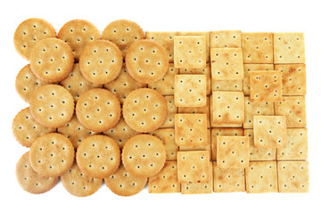Delicious crackers isolated on white