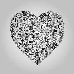 Religions Heart Shape