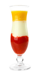 Delicious fruit smoothie isolated on white