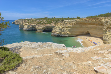 Fototapeta na wymiar Praia da Marinha near Lagoa, in Algarve, Portugal