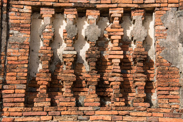 wall in Chai Wattanaram Temple, Ayuddhaya, Thailand 