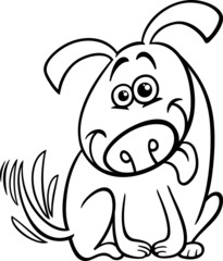 funny dog cartoon coloring page