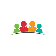 Four people friends. Group of persons. Vector icon