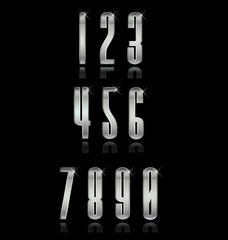 Silver numbers group set. Concept of luxury, VIP,